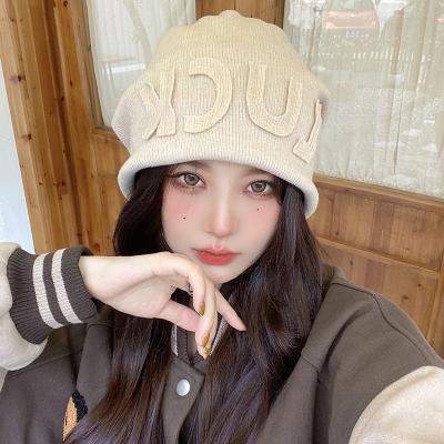 China Retro Hip Hop Autumn Winter Wool Hat Women Luck Hats Korean Knitted Hip Hop Hats for sale