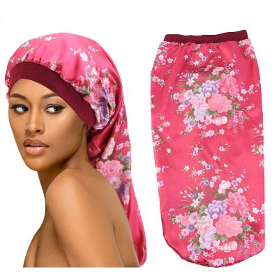 China Designer Long Hair Bonnets Sleeping Hoods Women Satin Casual Custom Sleep Wear Hoods for sale