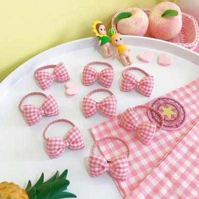 China Fashion Plaid Elastic Hair Bands Hair Tie Scrunchies Cute Kids Babies Kids Hair Hangers Hair Accessories for sale