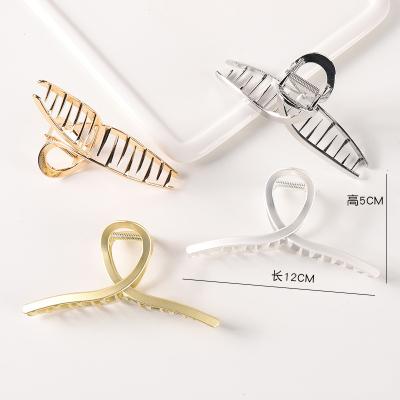 China High quality ! 12cm Hair Accessories Clips Silver Gold Women Ladies Metal Alloy Minimalist Crystal Big Extra Large Hair Claw for sale