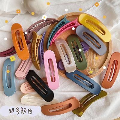 China Large plastic frosted colorful soft simple Japanese and Korean Platypus hair clip girl bb hair clip headdress jewelry for sale