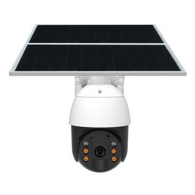 China New 24 Hours 1080P Solar Power Night Vision Lights Real-time Battery 4G PTZ Smart Camera for sale