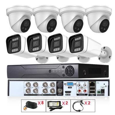 China Motion Detection All In One Complete Home Security 8ch 8MP Full Color AHD CCTV Camera Kit CCTV Camera System With 1TB Hard Drive for sale