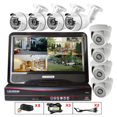 China motion detection hd 8ch ahd dvr kit with screen home security system for sale