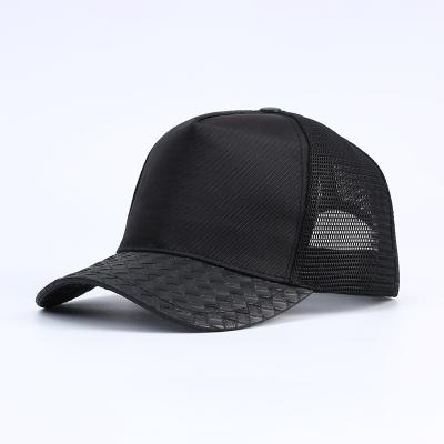 China Wholesale 5-Panel Hat FS Baseball Hats Vintage Trucker Mesh Cap Hat A Lightweight Nylon And Mesh 5 Panel Black Hat for sale