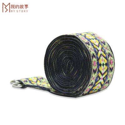 China High Elasticity/Eco/Sustainable Logo Cotton Yoga Stretch Belt Eco-friendly Custom Made Yoga Accessories for sale