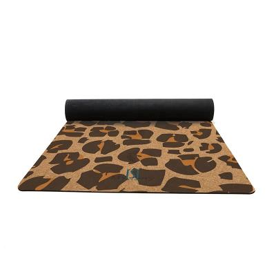 China Rubber Yoga Mat For Yoga Classroom Waterproof Washable Durable Anti-Slip Gym Equipment Leopard Print for sale