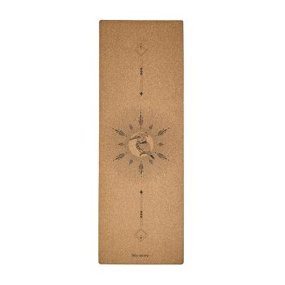 China Yoga Exercises Wholesale Bird Pattern High Quality Cork Natural Rubber Yoga Mat Organic Manufacturer for sale