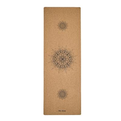 China Yoga Exercises Factory Price Natural Rubber Non Slip Eco Cork Custom Print Yoga Mat for sale