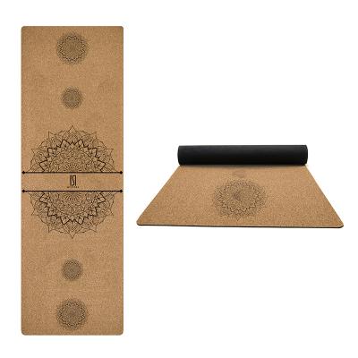 China Wooden Yoga Mat OEM Sweated Handle Profesional Anti-Slip Custom Natural Rubber Cork Yoga Mat for sale