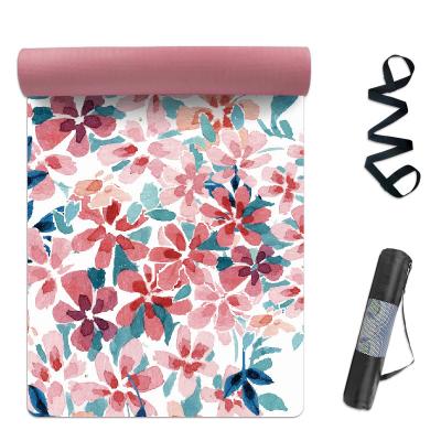 China Hot Yoga Mat Manufacturer With Print Design 2020 Thick Durable Microfiber Sale Band Suede for sale