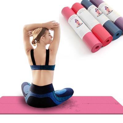 China 2022 Wholesale 8mm Durable Washable Waterproof Anti-Slip Hot Sale 10mm Strip Yoga Mat With Position Lines for sale