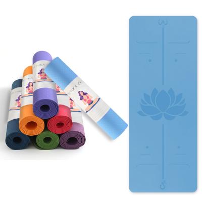 China Wholesale Custom Yoga Pilate Exercise New Product Logo Band Yoga Mat With Position Line 8mm for sale