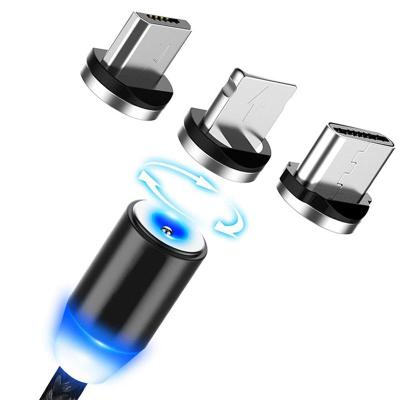 China Mobile Phone Types 3 in 1 Magnetic Connectors USB Cable 2.4A Charging Fast Charging Cable For All Mobile Phones for sale