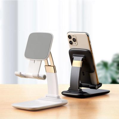 China 2021 New Custom Universal Folding Logo Adjustable Desktop Phone Holder Folding Mobile Phone Stand Holder for sale