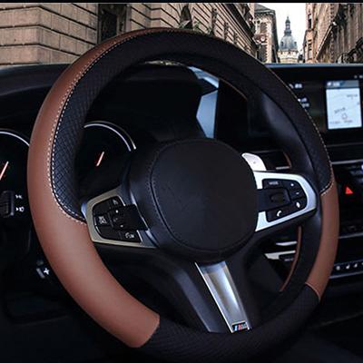 China Universal Car Steering Wheel Cover 37-38cm High Quality Leather Steering Wheel Cover Durable Suitable For 99% Models for sale