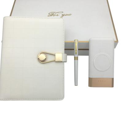 China 2023 Luxury Premium High Quality Custom Logo Corporate Notebook Powerbank Ballpen Gift Set For Business for sale