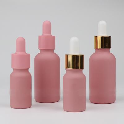 China 10ml 30ml Frost Cosmetic Luxury Glass Containers Essential Oil Dropper Bottle Colorful for sale