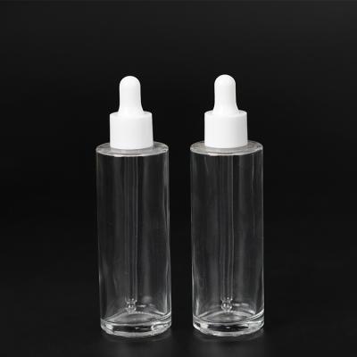 China Wholesale 80ml Fast Delivery Boston Discharge Essential Oil Glass Clear Round Bottle Cosmetic for sale