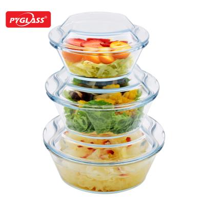 China Amzaon / Supermarket Sustainable Sale Pyrex Glass Casserole Dish Hot Pot With Glass Lid Set for sale