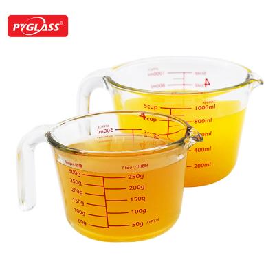 China Trend Pyrex Prepware Glass Measuring Cup Viable Glass Measuring Jar for sale