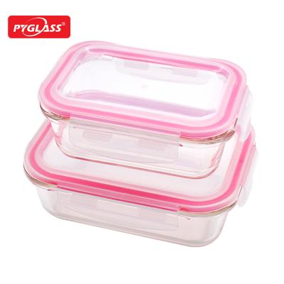 China Viable Chinese Products Rect. 2set Microwave Oven Safe Glass Food Container for sale