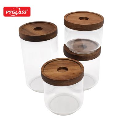 China Sustainable Glass Storage Jars With Lid , Kitchen Storage Jars Set , For Food Storage for sale