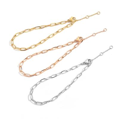 China Fashion Jewelry 14k Gold Chain 316l Stainless Steel Minimal Environmental Friendly Women Adjustable Bracelet In Stock 2021 for sale