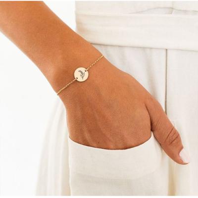 China Environmental Friendly Daisy Holly Rose Elegant Flower Stainless Steel Party Bracelet Fashion 14k Gold Coin Chain Custom Jewelry for sale