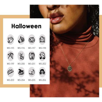 China Environmentally Friendly Pumpkin Halloween Cosplay Designer Charms Stainless Steel Pendant Necklace Mom Girls Gift Rose Gold for sale