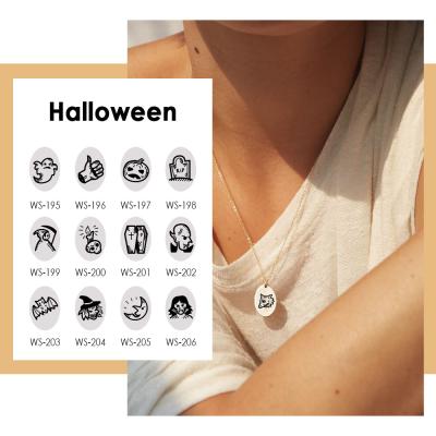 China Environmental Friendly Jewelry Friendship Sister Ghosts Cute Pumpkin Memorial Light Charms Laser For Statement Necklace Steel for sale