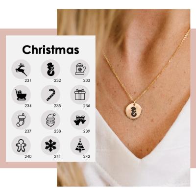 China Custom 316l Stainless Steel 15mm Large Vintage Environmental Friendly Coin Pendant Bangs Tree Picture Necklace For Women Christmas Gift for sale