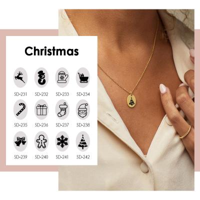 China Fashion Environmental Friendly Women Best Selling Stainless Steel Gold Plated Oval Chain Link Christmas Items Designer Necklace for sale