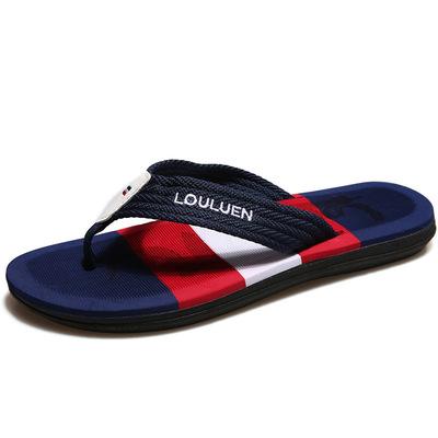 China Fashion Trend Breathable Soft Thick Bottom Slippers For Men Beach Outdoor Flip Flops Slides Non-Slip Slippers for sale