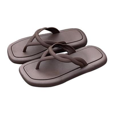 China Fashion Trend New Solid Color Personalized Summer PVC Soft Flip Flops for sale