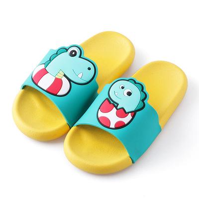 China Wholesale Other Kid's Toddler Slides Non-slip Flat Slippers Cartoon Soft Thick Bottom Animal Indoor Shower Slippers Unisex for sale