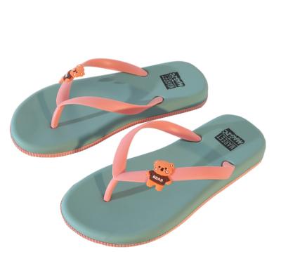 China Fashion Trend Candy Colored Casual Style Female PVC Soft Non Slip Flip Flops for sale