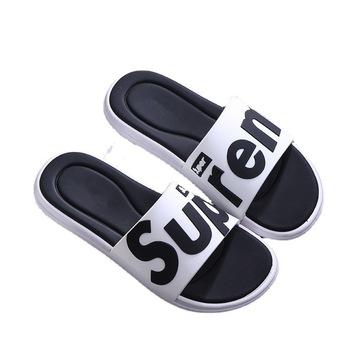 China Outdoor Design LOGO Couples Slippers New Fashion Men's Slippers SUPREM Slippers 2021 Fashion Trend Men's Slippers for sale