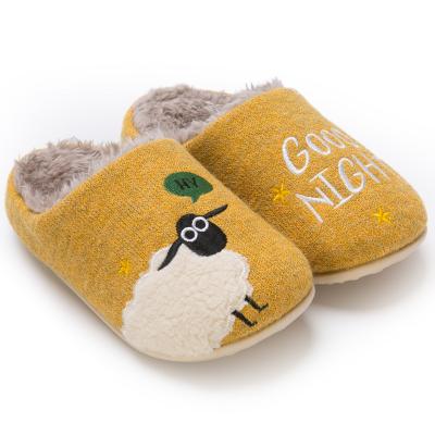 China Round Bedroom Slippers For Kids Slippers For Boys Plush Winter Warm Slippers For Girls Cotton Slipper Kids Cute Sheep Indoor Shoes for sale