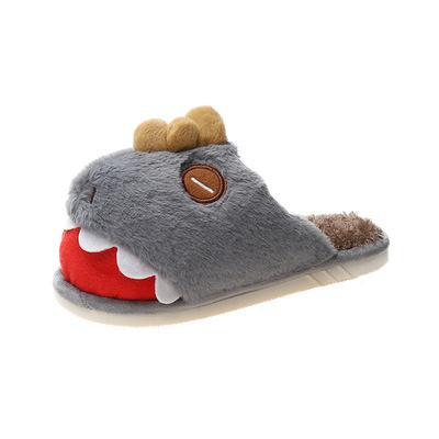 China Fashion Trend Winter Cartoon Style Dinosaur Slippers For Women Men Indoor Non-slip Warm Plush Slides Colorful Slippers for sale