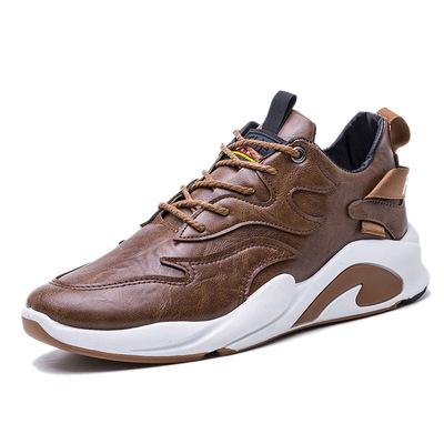 China Fashion Trend Design Lace-Up Low-cut PU Leather Breathable Shoes For Men's Casual Leisure Sneakers Sports Running Shoes for sale