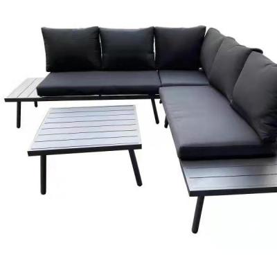 China Eco-freindly Metallic Furniture Set Aluminum Patio Sectional Modern Design Outdoor Sofa for sale