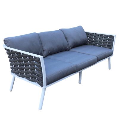 China Modern Eco-freindly Hotel Living Room Outdoor Sofa Patio Woven Rope Chaise Aluminum Chaise Lounge Cushion Sofa Set Modern Outdoor Sofa for sale