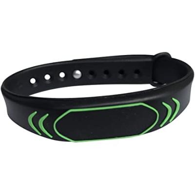 China Waterproof / Waterproof RFID Armband EM4100 125KHZ Silicone Wristband Black Adjustable for sale