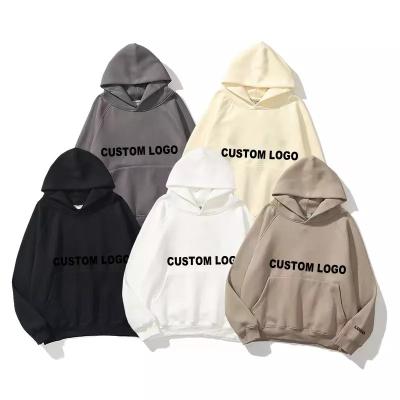 China Custom high quality luxury heavy duty anti-shrink hoodie white embossed sweatsuits oversized sweatpants set mens unisex hoodies with logo for sale