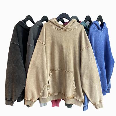 China Heavyweight 420gsm Terry Pullover Streatwear Anti-Wrinkle French Sweatshirt Stone Washed Oversized No String Vintage Hoodie for sale