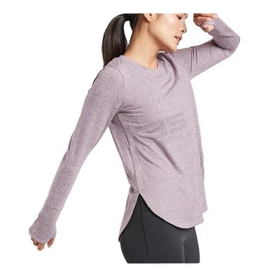 China Anti-pilling women's long sleeve knit solid color top light long sleeved cotton increasing casual shirt ladies increasing shirts for sale