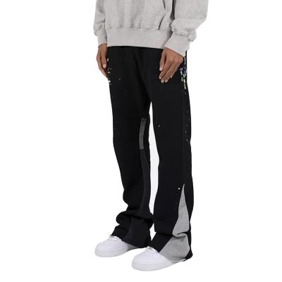 China Anti-pilling Custom Logo Wide Leg Mens Flare Sweatpants Men Flare Sports Tracksuit for sale