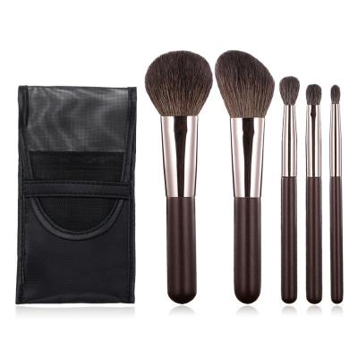 China Angular Blush Travel Size 5 Pcs New Arrival High Quality Custom Made Goat Hair Makeup Brush Set for sale