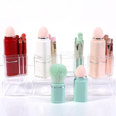 China Angular Blush 8 in 1 Retractable Travel Size Makeup Brush Set for sale